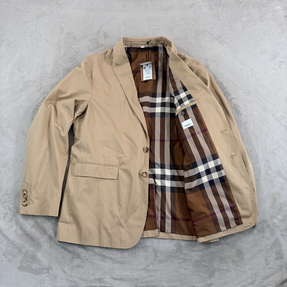 Burberry London Nova Check Lined Blazer Sports Coat Beige Men US 46 NWT $1,790